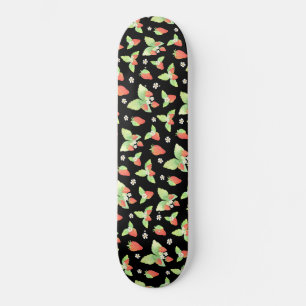 Cute Strawberry Watercolor Botanical Pattern Skateboard