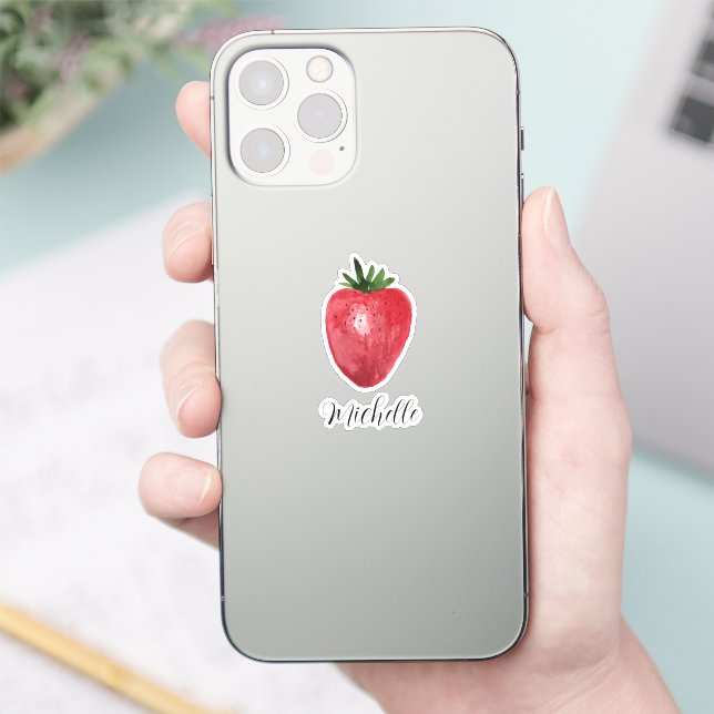 Cute Strawberry Watercolor Personalised (Phone)
