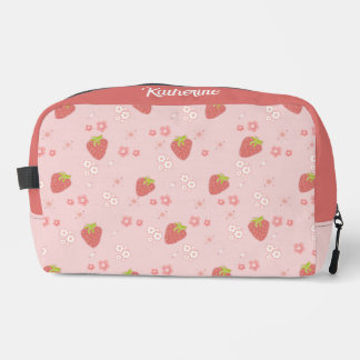 Cute Strawberry with Flowers. Dopp Kit