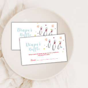 Cute Strike Up Bowling Diaper Raffle Baby Shower  Enclosure Card