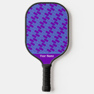 Cute Stripe Wavy Lines Blue Pickleball Paddle