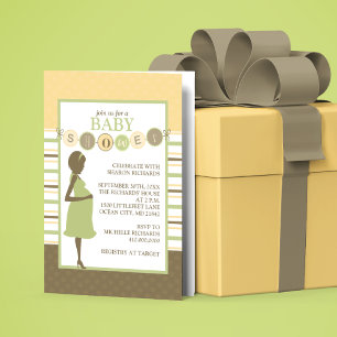 Cute Striped Baby Shower Invitation