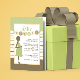 Cute Striped Baby Shower Invitation