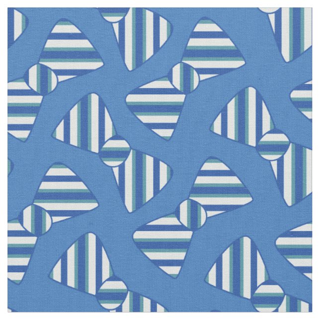 Cute Striped Bowties Blue Baby Boy Fabric (Close Up)