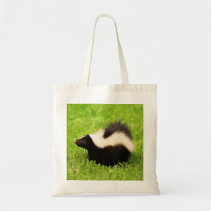 Cute Striped Skunk Tote Bag