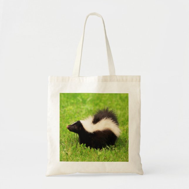Cute Striped Skunk Tote Bag (Front)