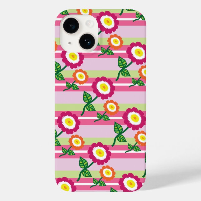 Cute Stripes and Flowers iPhone 7 Case (Back)