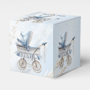 Cute Stroller Blue Floral Beautiful Party  Favour Box