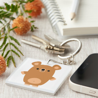 Cute Strong Cartoon Bear Acrylic Keychain