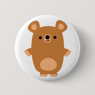 Cute Strong Cartoon Bear button badge