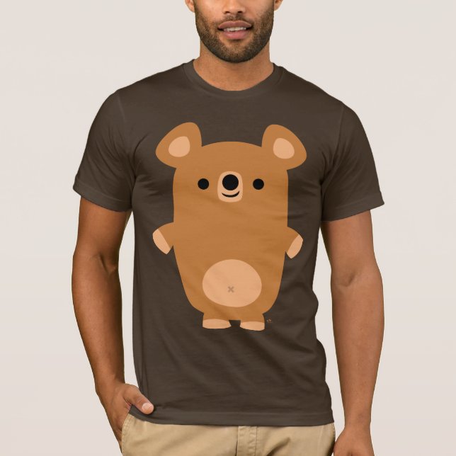 Cute Strong Cartoon Bear  T-shirt (Front)
