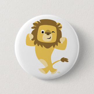 Cute Strong Cartoon Lion Button Badge
