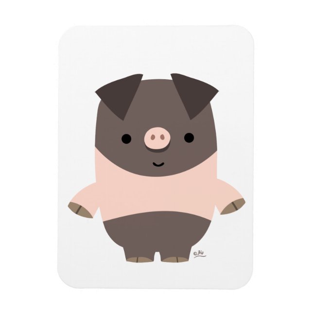 Cute Strong Cartoon Pig Flexible Magnet (Vertical)