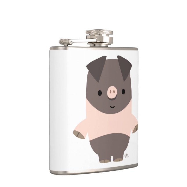 Cute Strong Cartoon Pig Hip Flask (Right)
