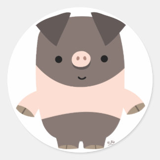Cute Strong Cartoon Pig Sticker