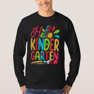 Cute Student Teacher Hello Kindergarten First Day T-Shirt
