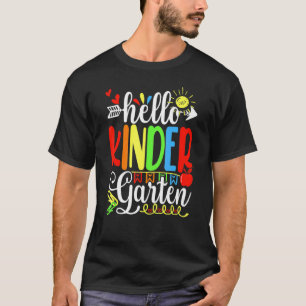 Cute Student Teacher Hello Kindergarten First Day T-Shirt