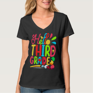 Cute Student Teacher Hello Third Grade First Day O T-Shirt