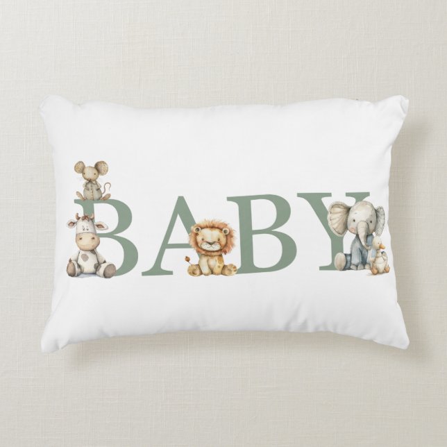 Cute Stuffed Animals Baby Decorative Cushion (Front)