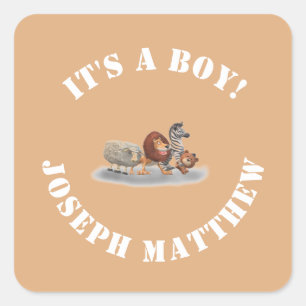 Cute Stuffed Animals Themed Square Sticker