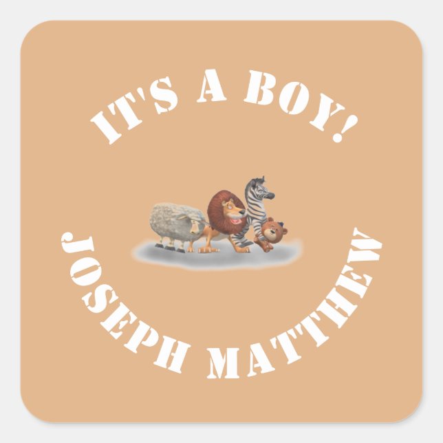  Cute Stuffed Animals Themed  Square Sticker (Front)