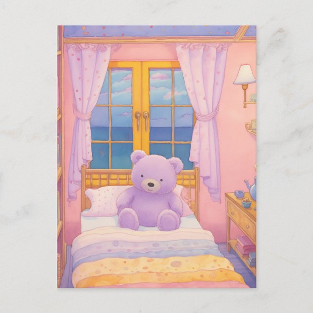 Cute Stuffed Bear Postcard (Front)