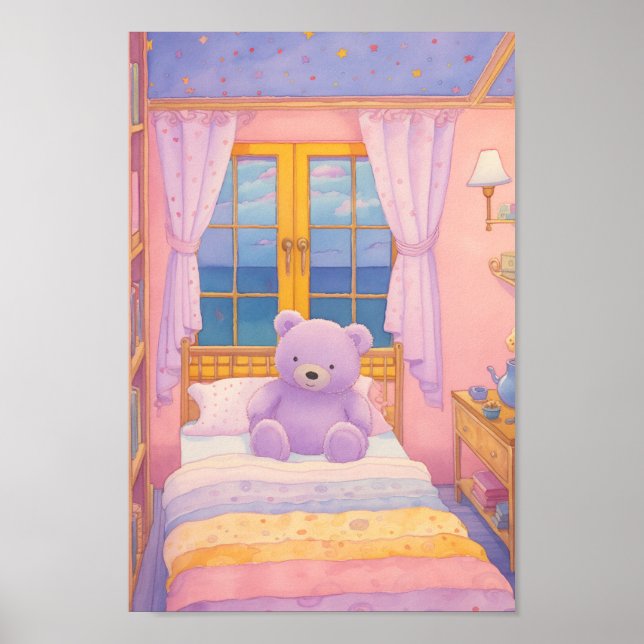 Cute Stuffed Bear Poster (Front)