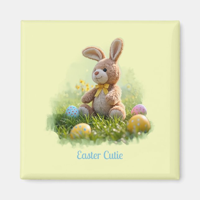 Cute Stuffed Easter Bunny Magnet (Front)