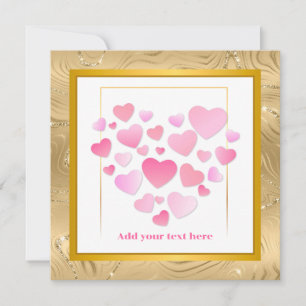Cute Style Pink Hearts Romantic Valentine's Day Card
