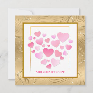 Cute Style Pink Hearts Romantic Valentine's Day Card