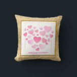 Cute Style Pink Hearts Romantic Valentine's Day Cushion<br><div class="desc">Cute Style Pink Hearts Romantic Valentine's Day. This design shows a collection of various pink hearts arranged to form a larger heart shape against a white background. The individual hearts come in different sizes and shades of pink, ranging from soft blush to a deeper rose, and they feature a gradient...</div>