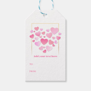 Cute Style Pink Hearts Romantic Valentine's Day Gift Tags