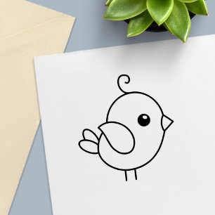 Cute Stylised Cartoon Bird Self-inking Stamp