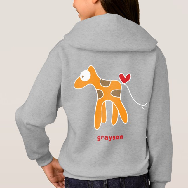 Cute Stylised Cartoon Orange Giraffe Kid Children (Back)