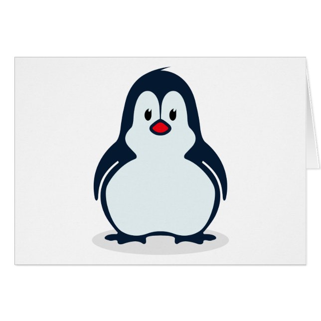 Cute Stylised Cartoon Penguin Facing Forward (Front Horizontal)