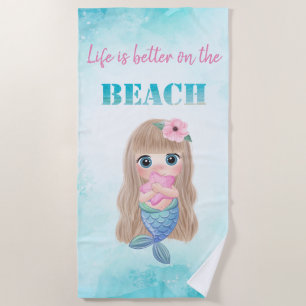 Cute Stylish Beach,Baby Mermaid Beach Towel