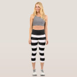 Cute Stylish Black And White Stripes  Capri Leggings<br><div class="desc">A cute stylish Black and White Stripes Capri Leggings design. 

 It's great for yoga outfit,  aerobic outfit,  jogging outfit,  daily casual wear etc,  and it makes a great birthday gift,  Christmas gift etc for her. 

I hope you enjoy it.</div>