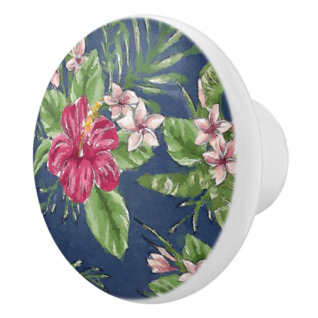 Cute Stylish Colours Tropical Hawaii Floral Patter Ceramic Knob (Right)
