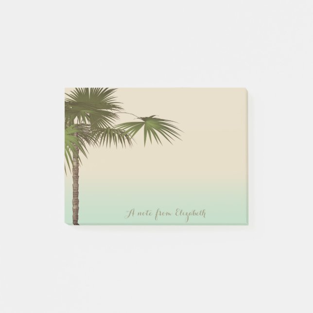 Cute Stylish Tropical, Palm Tree,Personalised Post-it Notes (Front)