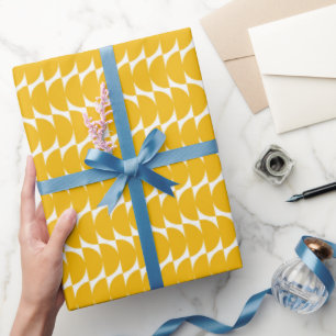 Cute Stylish Yellow Geometric Shapes Modern Chic Wrapping Paper