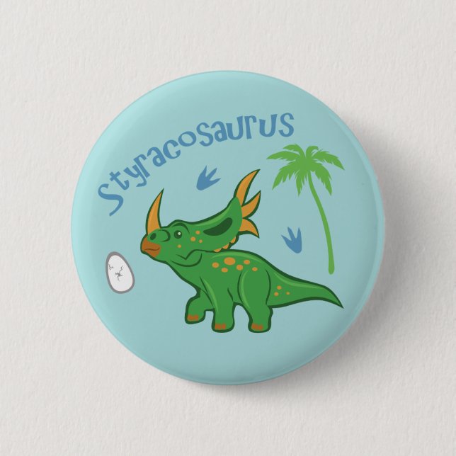 Cute Styracosaurus 6 Cm Round Badge (Front)