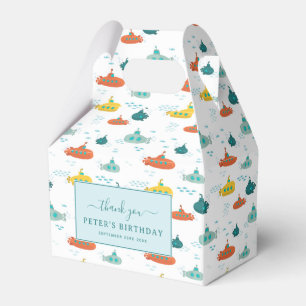 Cute Submarine Nautical Sea Fish Kids Birthday Favour Box