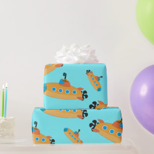 Cute Submarine Pattern Kids Party Wrapping Paper