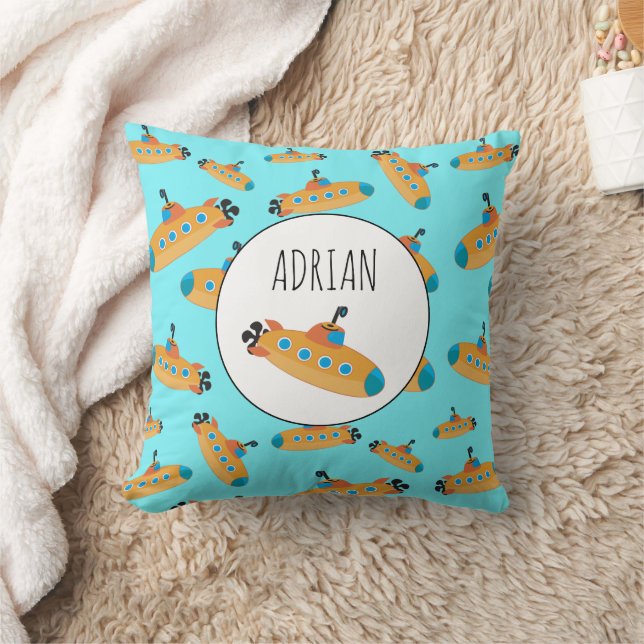 Cute Submarine Pattern Nursery Kids Room Cushion (Blanket)