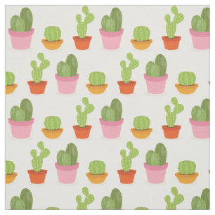 Cute succulent cactus trio pattern fabric