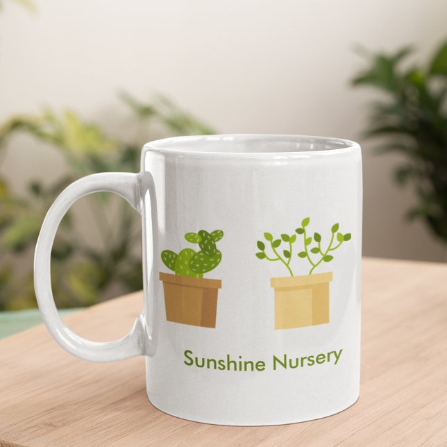 Cute Succulent Personalised Green Plant Coffee Mug (Creator Uploaded)
