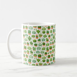 Cute Succulent Plant Seamless Pattern Coffee Mug