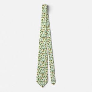 Cute Succulent Plant Seamless Pattern Tie