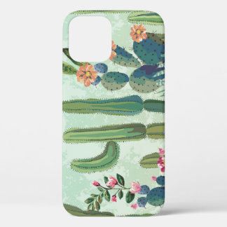 Cute Succulents: Vintage Cactus Pattern iPhone 12 Case