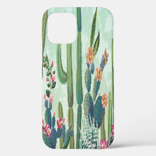 Cute Succulents: Vintage Cactus Pattern iPhone 12 Case